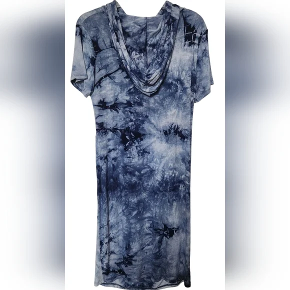 NWT Heart&Hips Blue tie dye hooded dress Sz Large - Picture 3 of 4